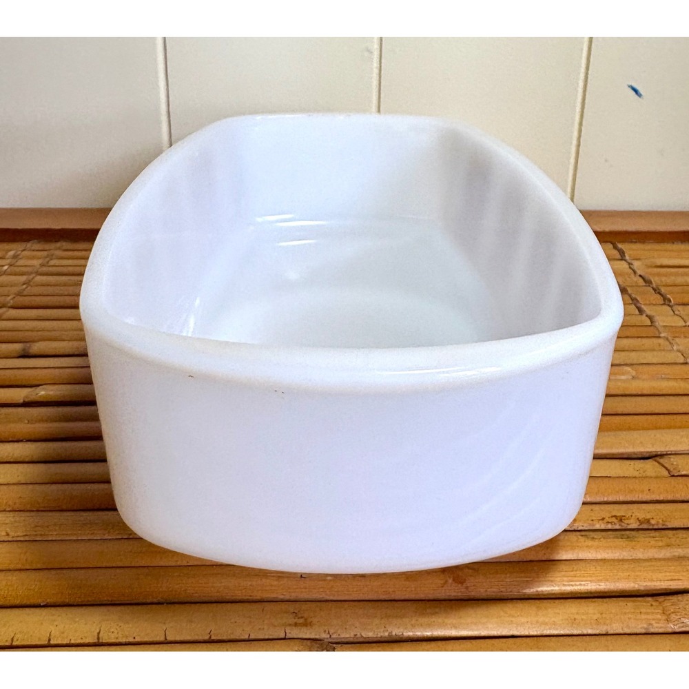Vintage Federal Glass Milk Glass Sunflower Loaf Pan Rectangular Baking Dish - Picture 4 of 7